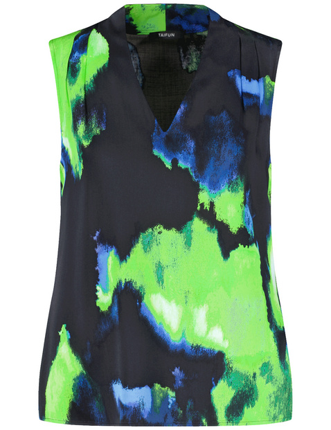 Ärmellose Bluse mit Allover-Print