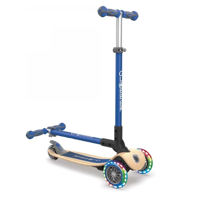 Trottinette PRIMO FOLDABLE WOOD LIGHTS 3 roues pliable en bois