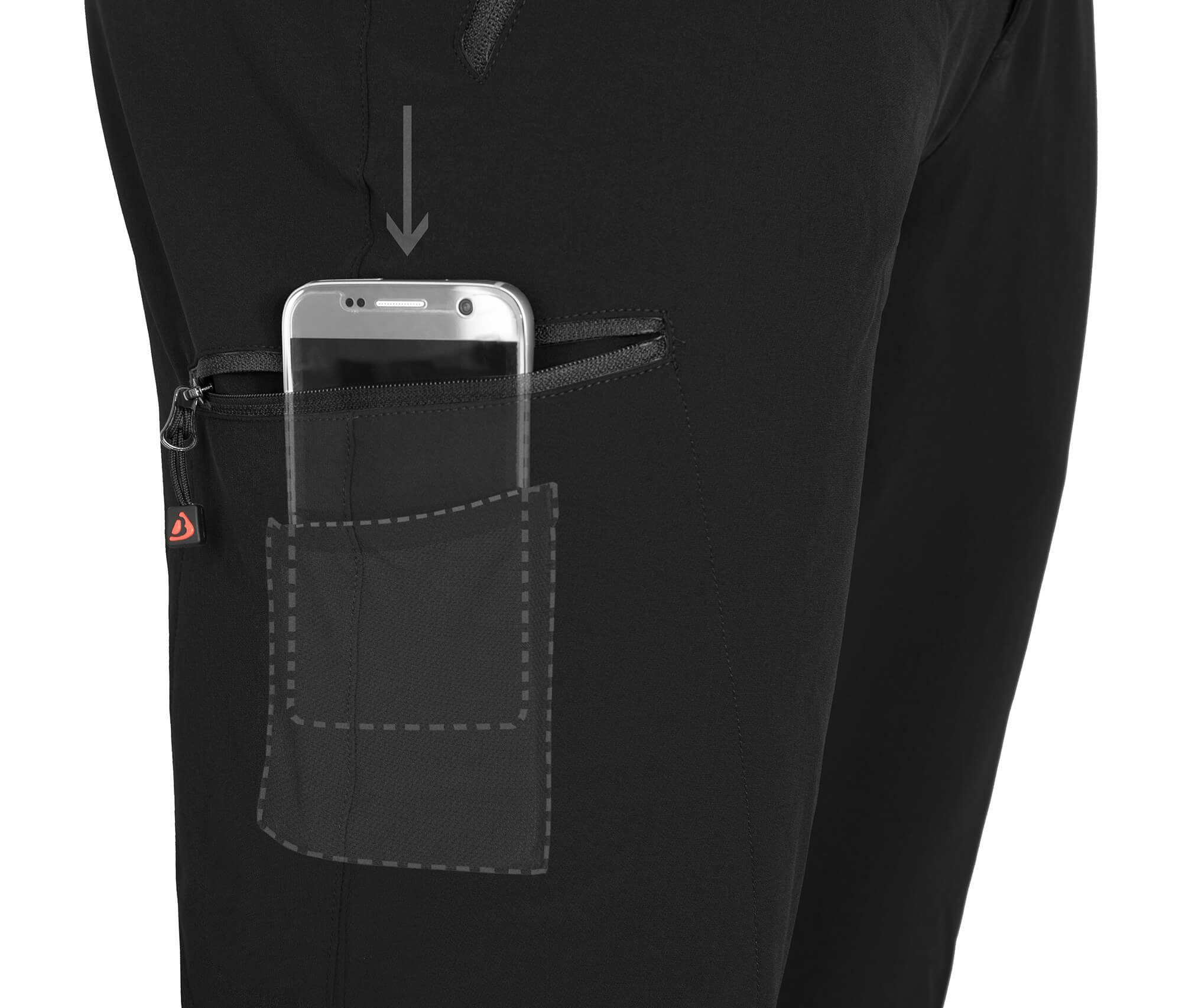 Bergson Outdoorhose VARBERG Herren Winter Wanderhose, aus recyceltem Polyester, Kurzgrößen, schwarz