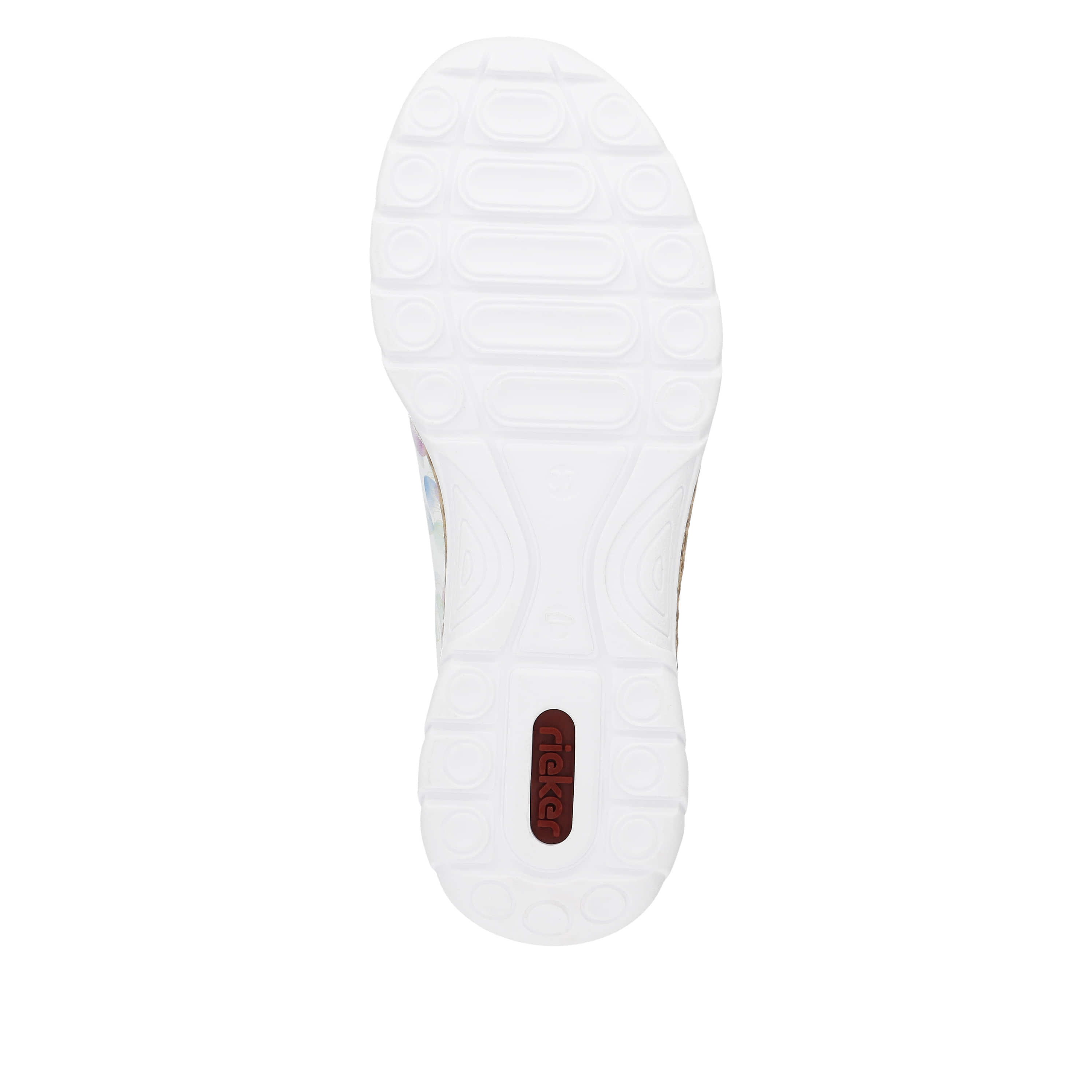 Rieker Damen Slipper weiss-multi-cremebeige