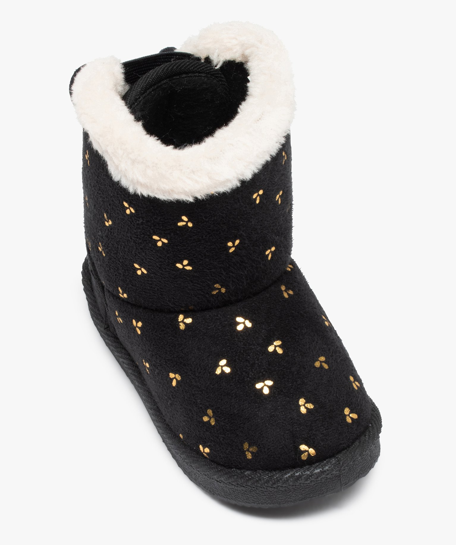 Boots fourrées fille en suédine motif métallisé - LuluCa... noir | GEMO