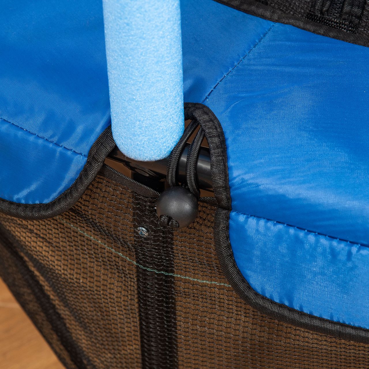HOMCOM Trampolin Ø163 cm Gartentrampolin Mini-Trampoline für Kinder mit Sicherheitsnetz Randabdeckung Kleinkind-Trampolin für drinnen und draußen springen Gummiseil gepolstert Stahl Blau bis 45 kg