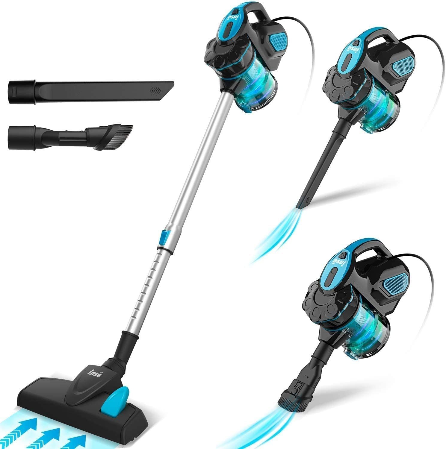 INSE Stielstaubsauger i5, 600W Stielstaubsauger mit Kabel 6M, 20KPA Handstaubsauger