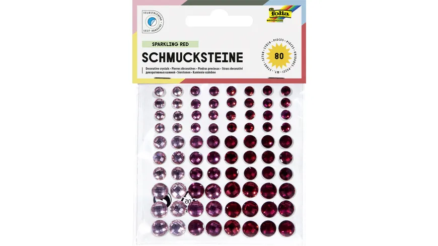 folia Schmucksteine selbstklebendsweet love 80 Stück