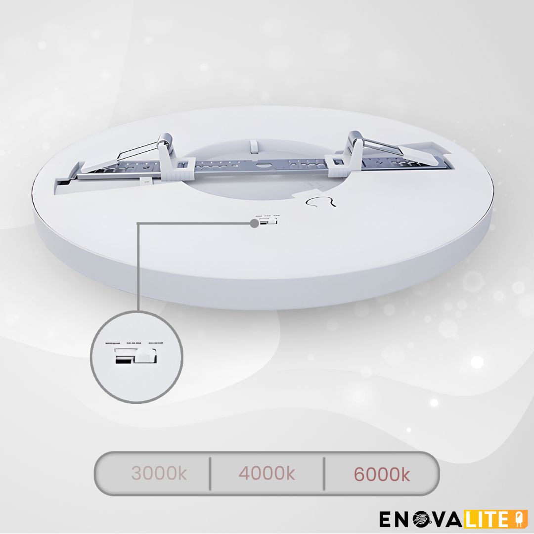 ENOVALITE LED CCT Panel, Ein-/Aufbau, dimmbar, 24W, ø330mm, Lochdurchm. variabel