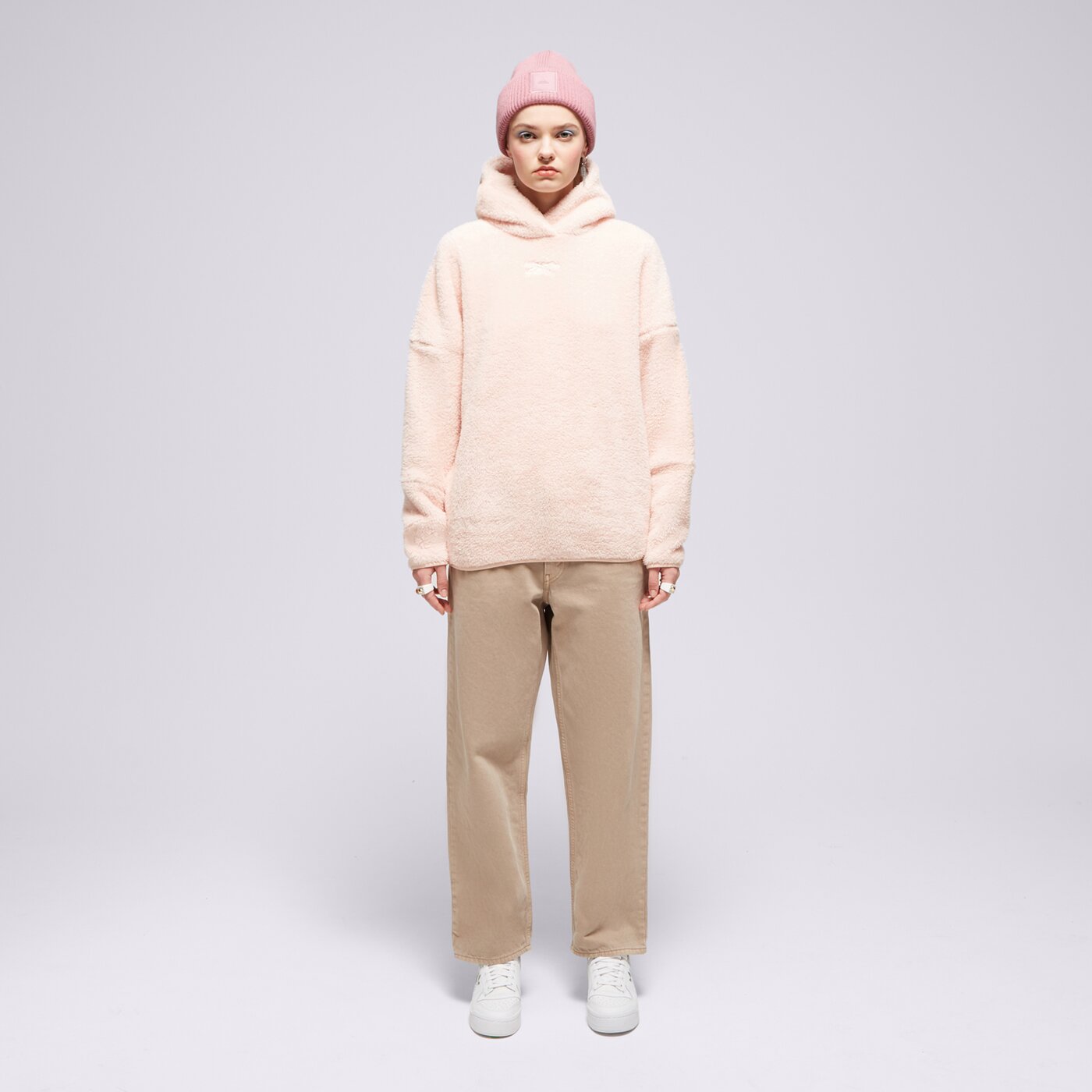 REEBOK HOODIE LUX COZY PLUSH Pudrowy ro
