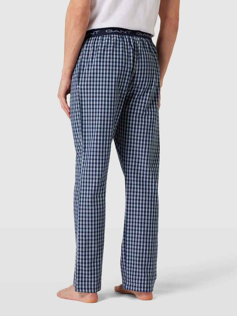 Pyjama-Hose mit Allover-Muster in dunkelblau