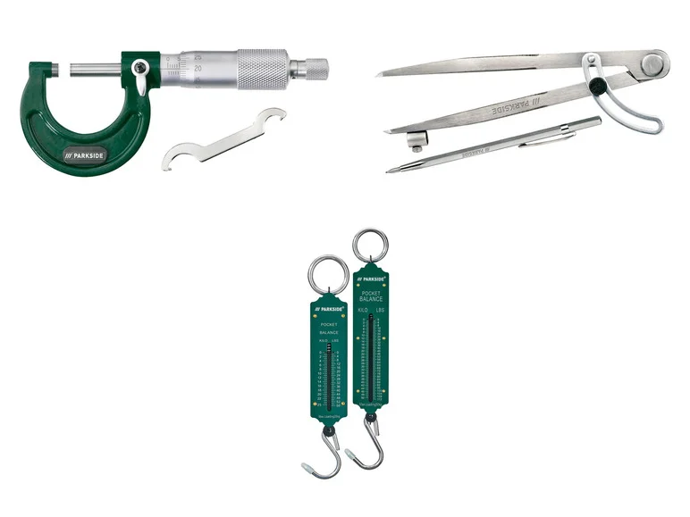 PARKSIDE® Compas d'arpenteur com pointe à Tracer ou Kit de pesée à ressort ou Micrômetro d'arpenteur