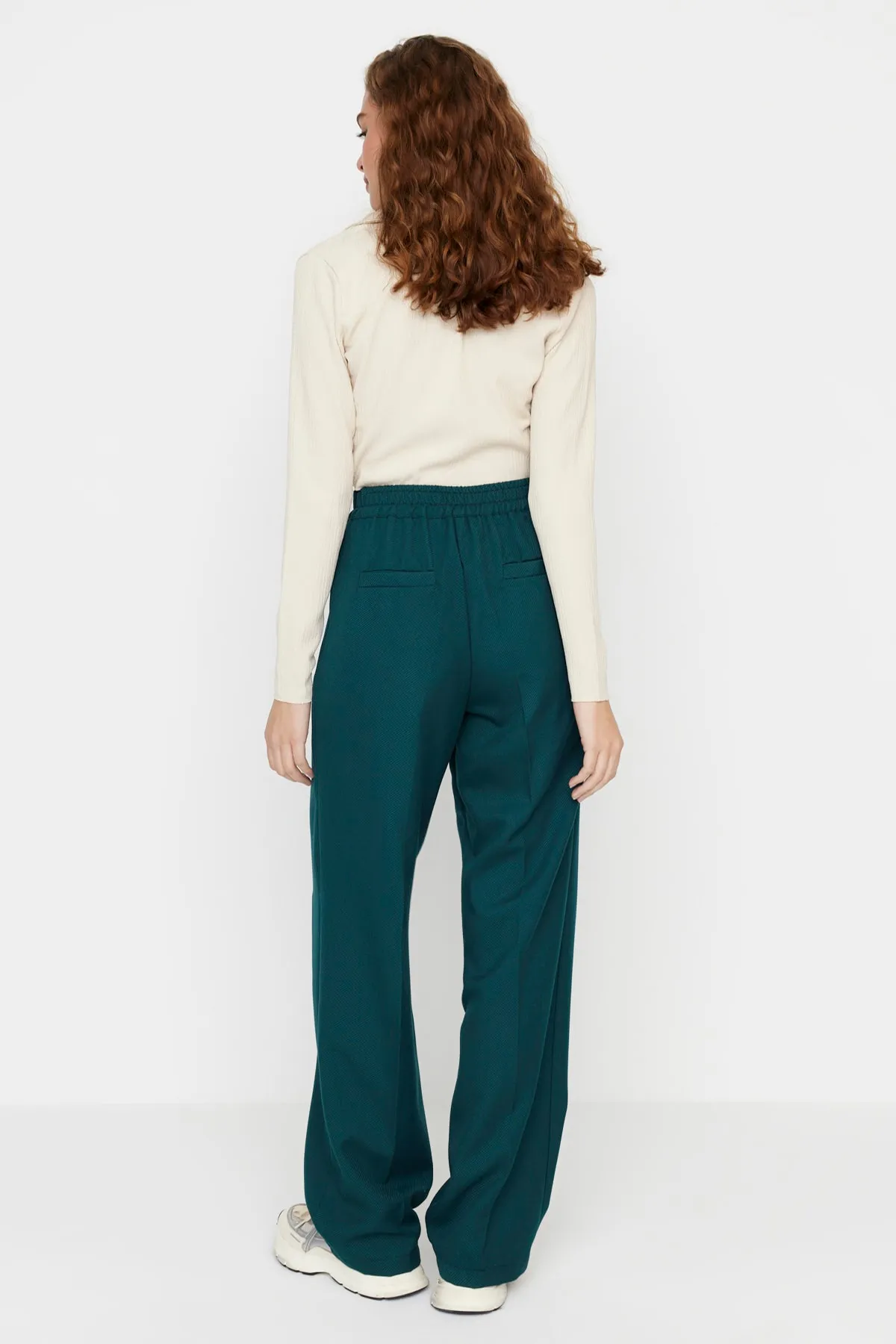 Trendyol Collection  Petrolfarbene gerade/gerade geschnittene Webhose TWOAW22PL0321