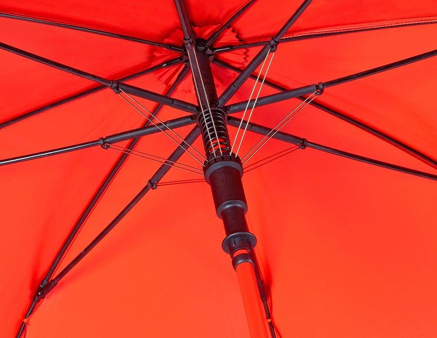 EuroSCHIRM® Stockregenschirm birdiepal® seasons, schwarz/orange, Mit UV-Lichtschutzfaktor 50+