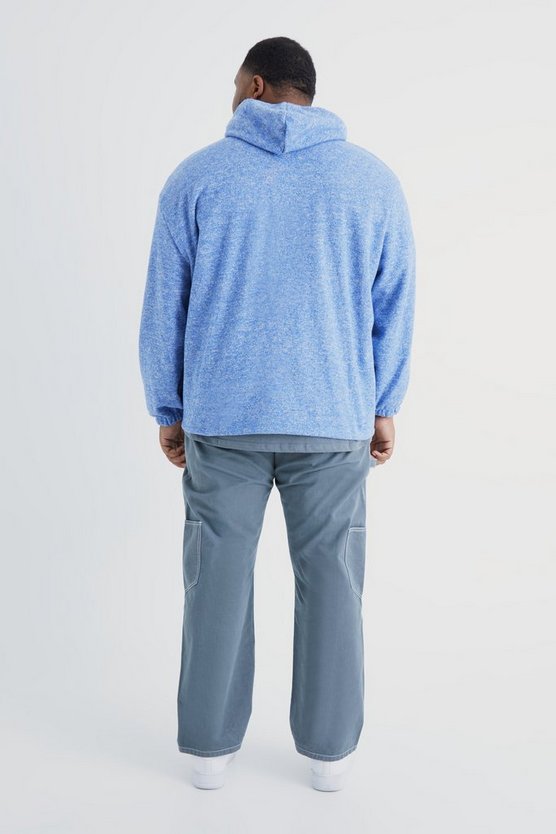 Plus Oversize Hoodie mit Reißverschluss