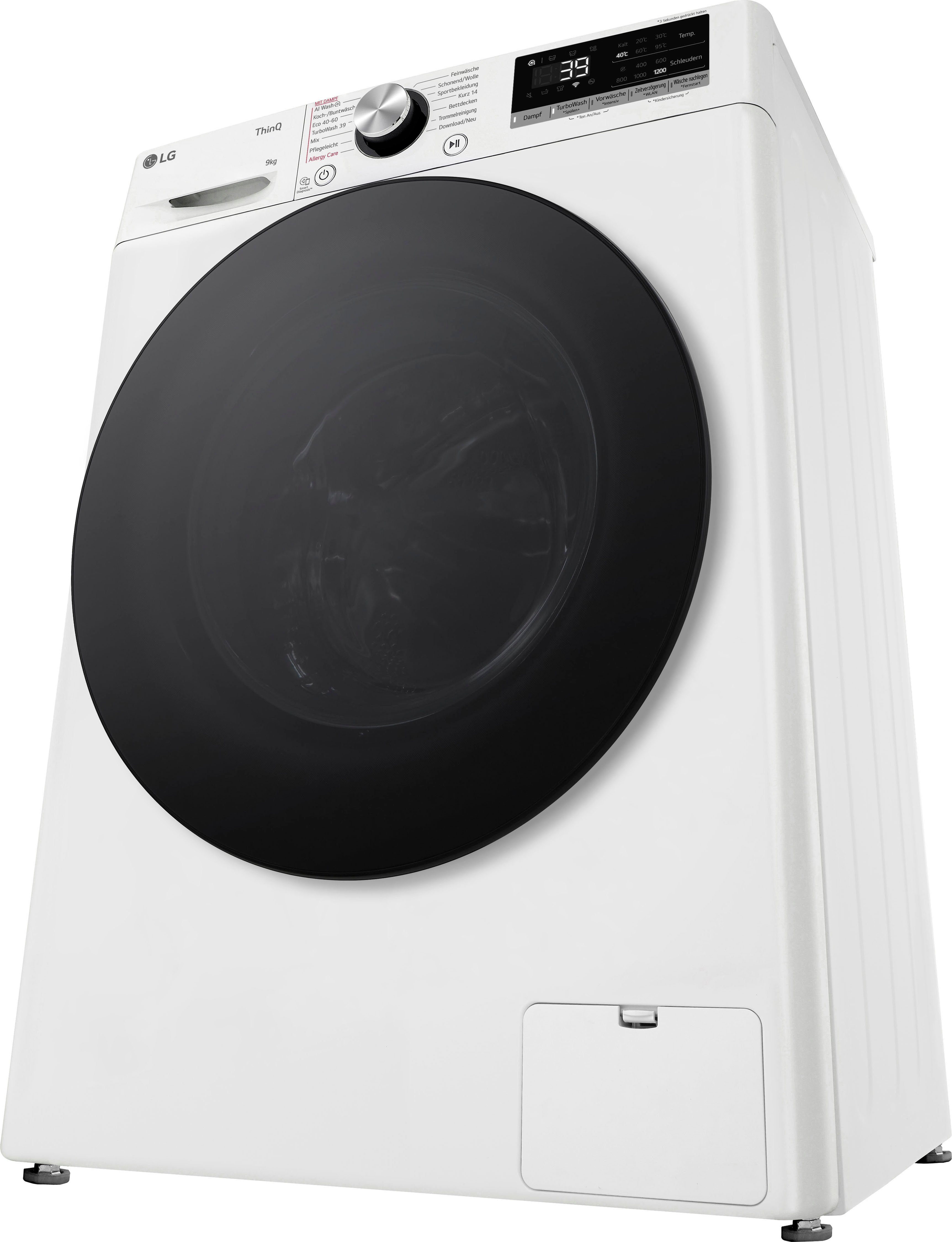 LG Waschmaschine F2V7SLIM9, 9 kg, 1200 U/min, Raumsparer: nur 53,5 cm tief