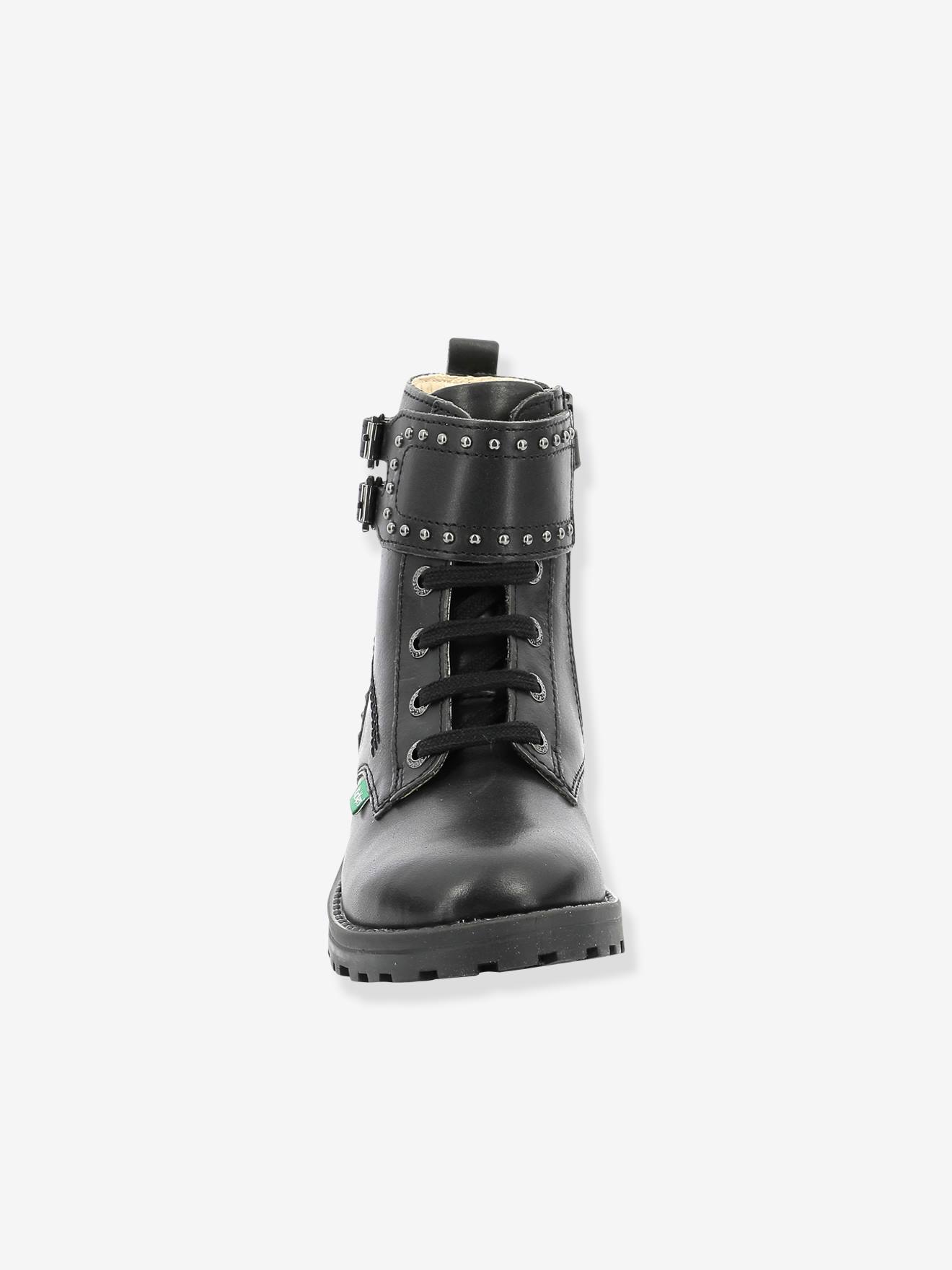 Boots cuir fille Groorock KICKERS® noir
