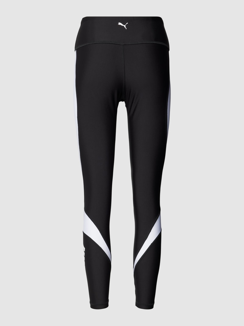 Leggings mit Label-Print in schwarz