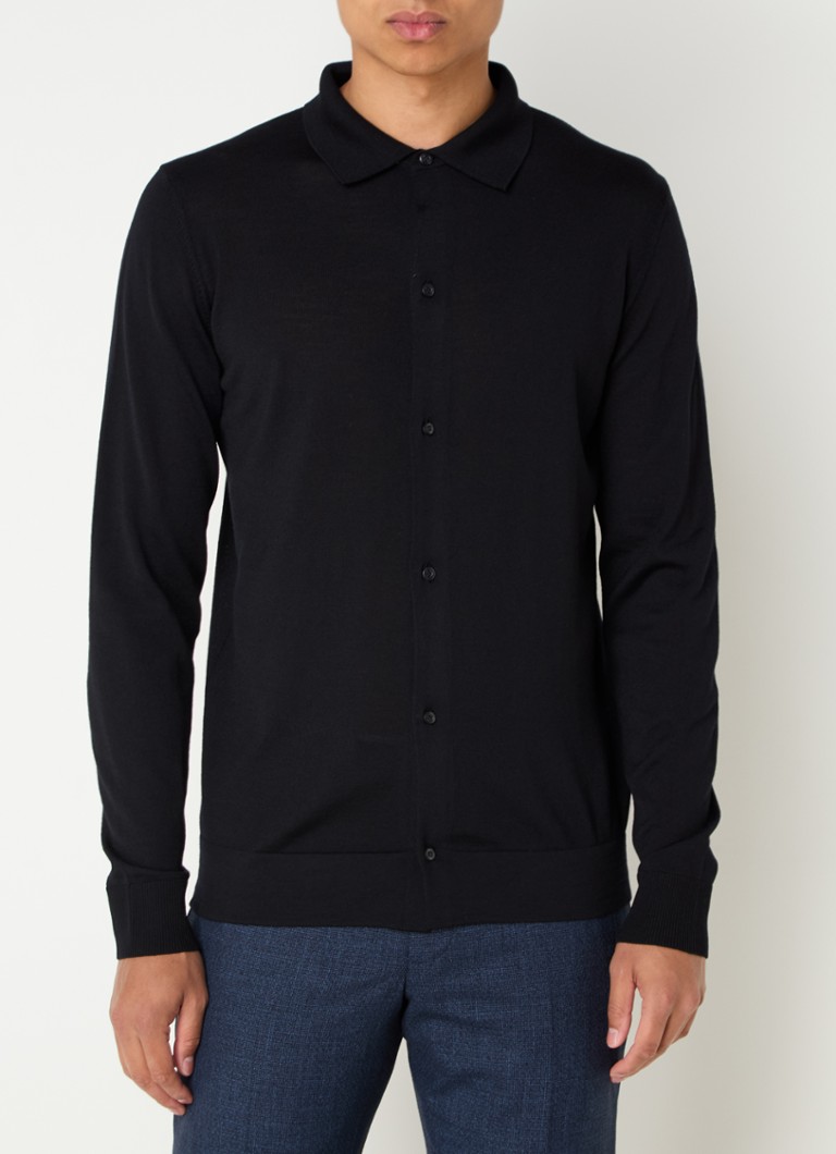 Strellson Marek fine-knit regular fit shirt made of virgin wool