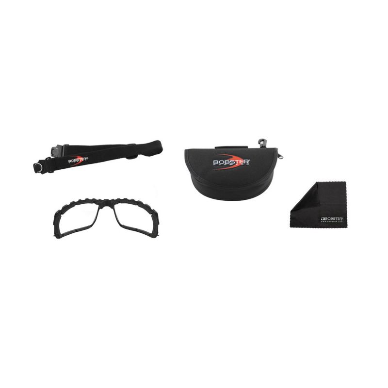 Bobster Crossover Schwarze Brille, ANSI Z87 Ballistic Smoked Lenses