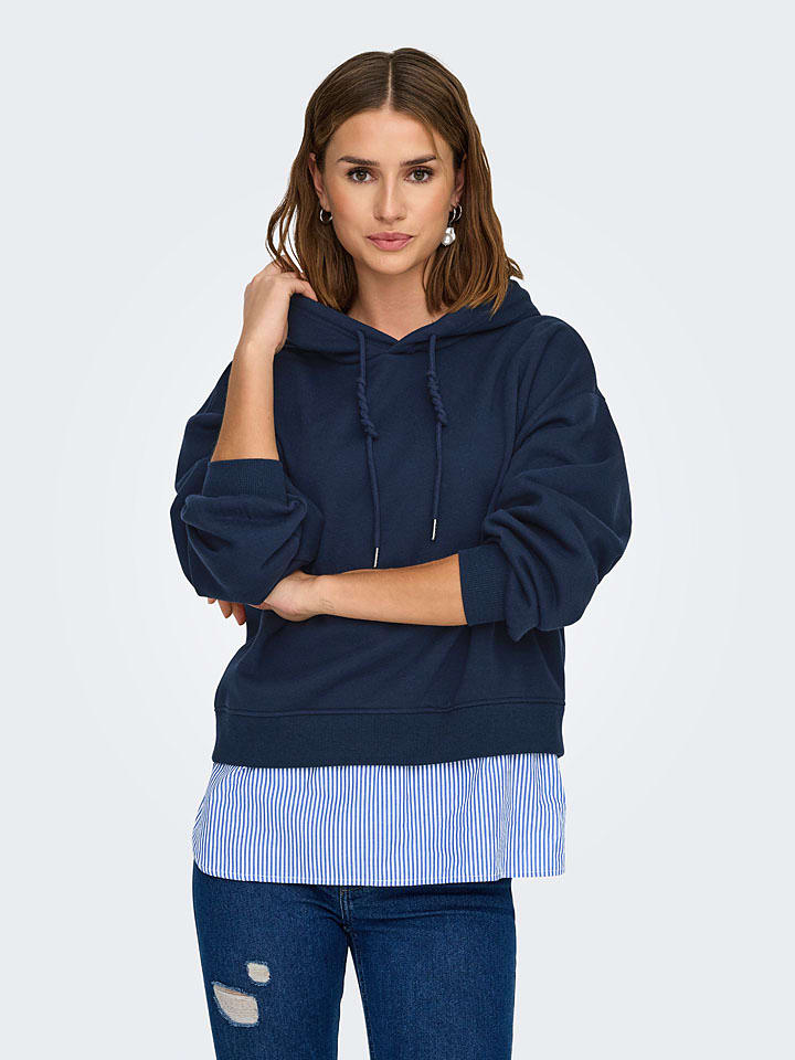 ONLY Hoodie in Dunkelblau günstig kaufen