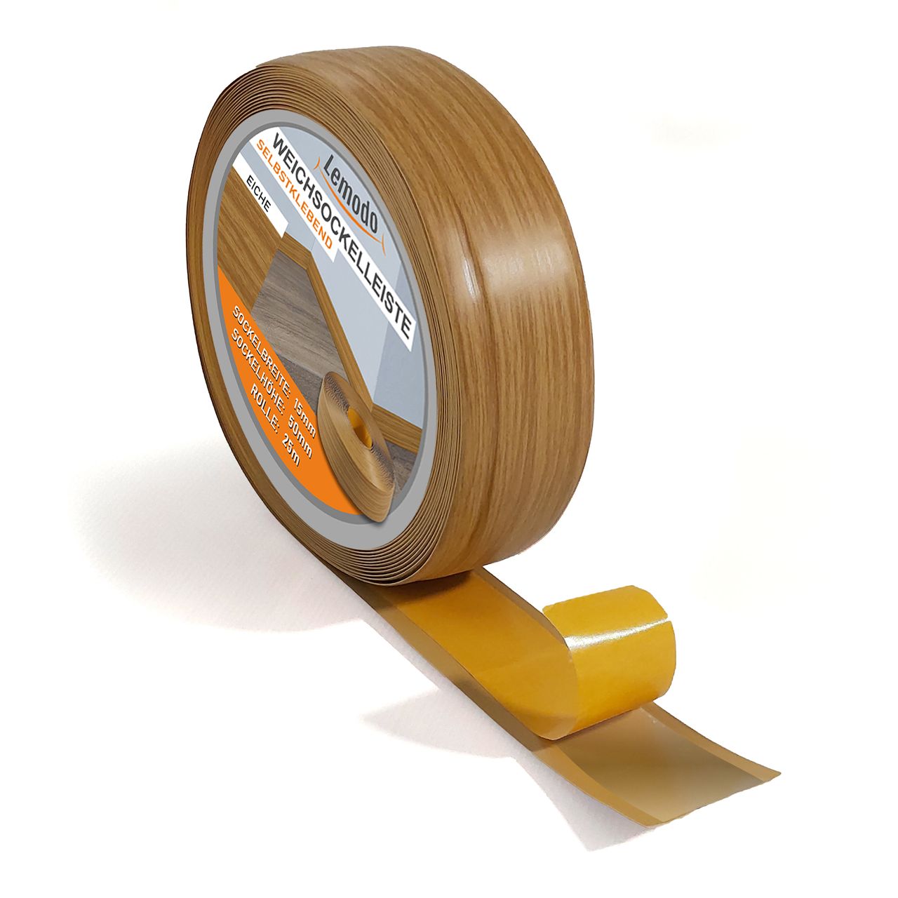 Lemodo Weichsockelleiste Eiche, 25m Rolle