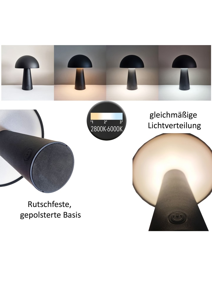 Coen Bakker LED Pilz Tischlampe dimmbar Touch Farbwechsler IP44 Innen Außen 15x21cm Grün günstig kaufen onesize