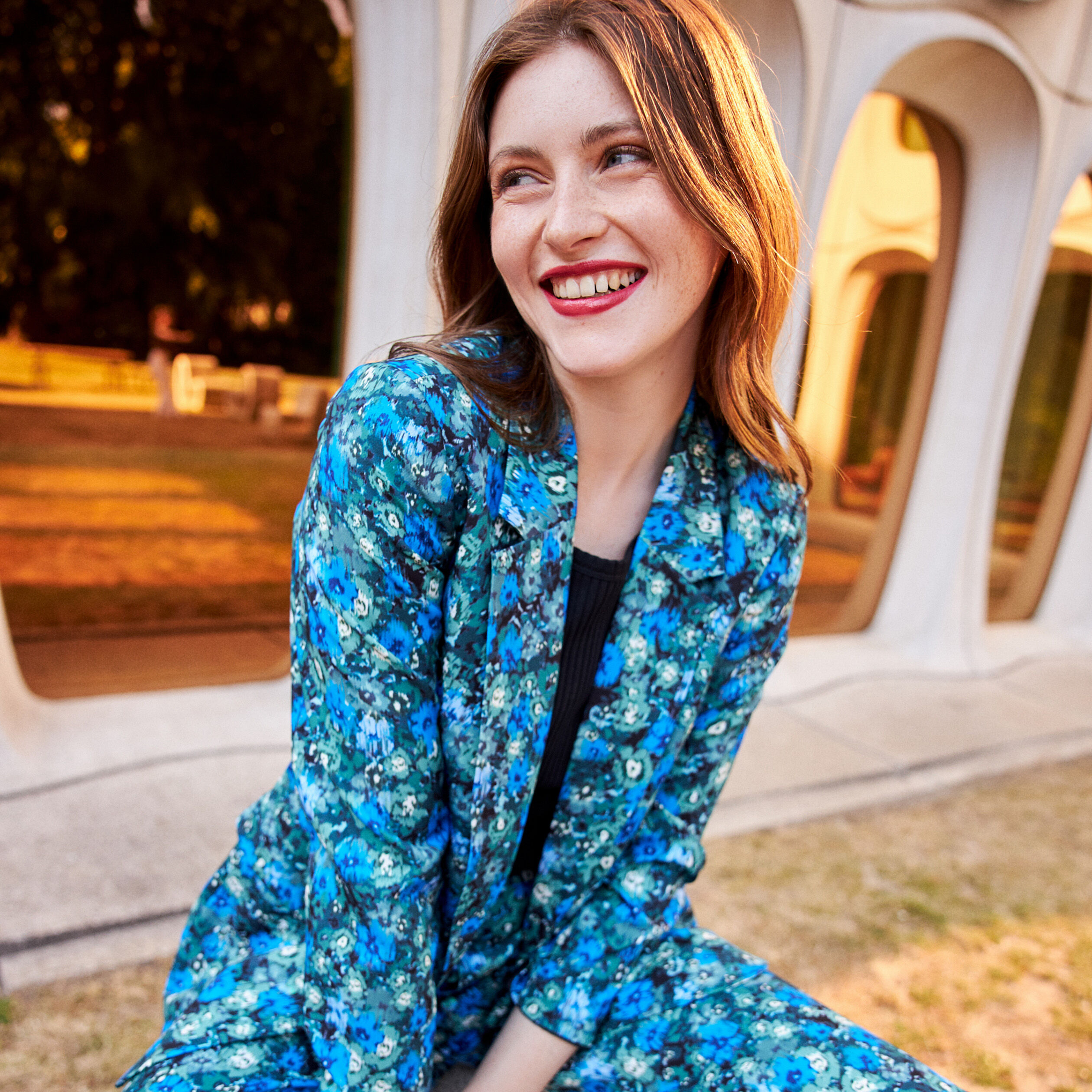 Veste blazer droite vert femme | Cache Cache
