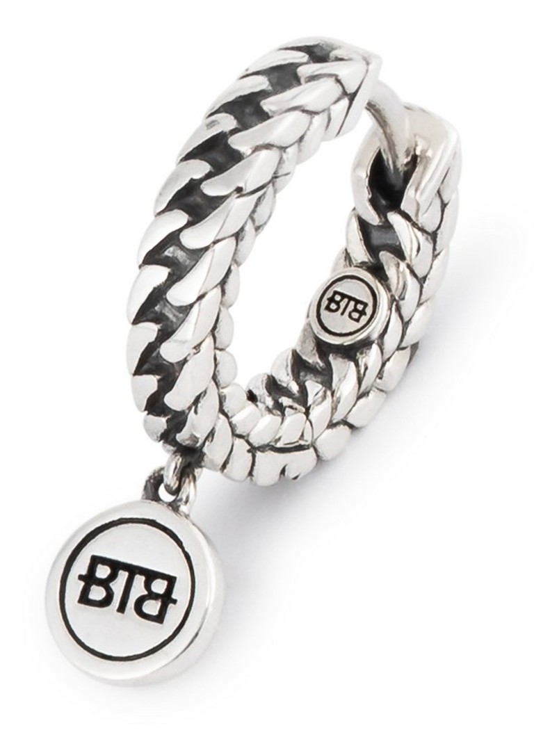 Buddha to Buddha Esther single silver hoop earring