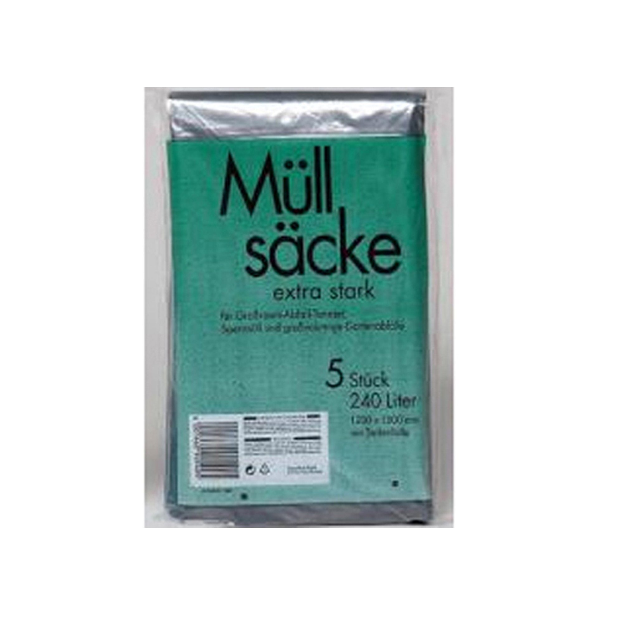 Bingo-Plast Müllbeutel 5 Stk. Abfallsäcke Müllbeutel 240L grau extra stark