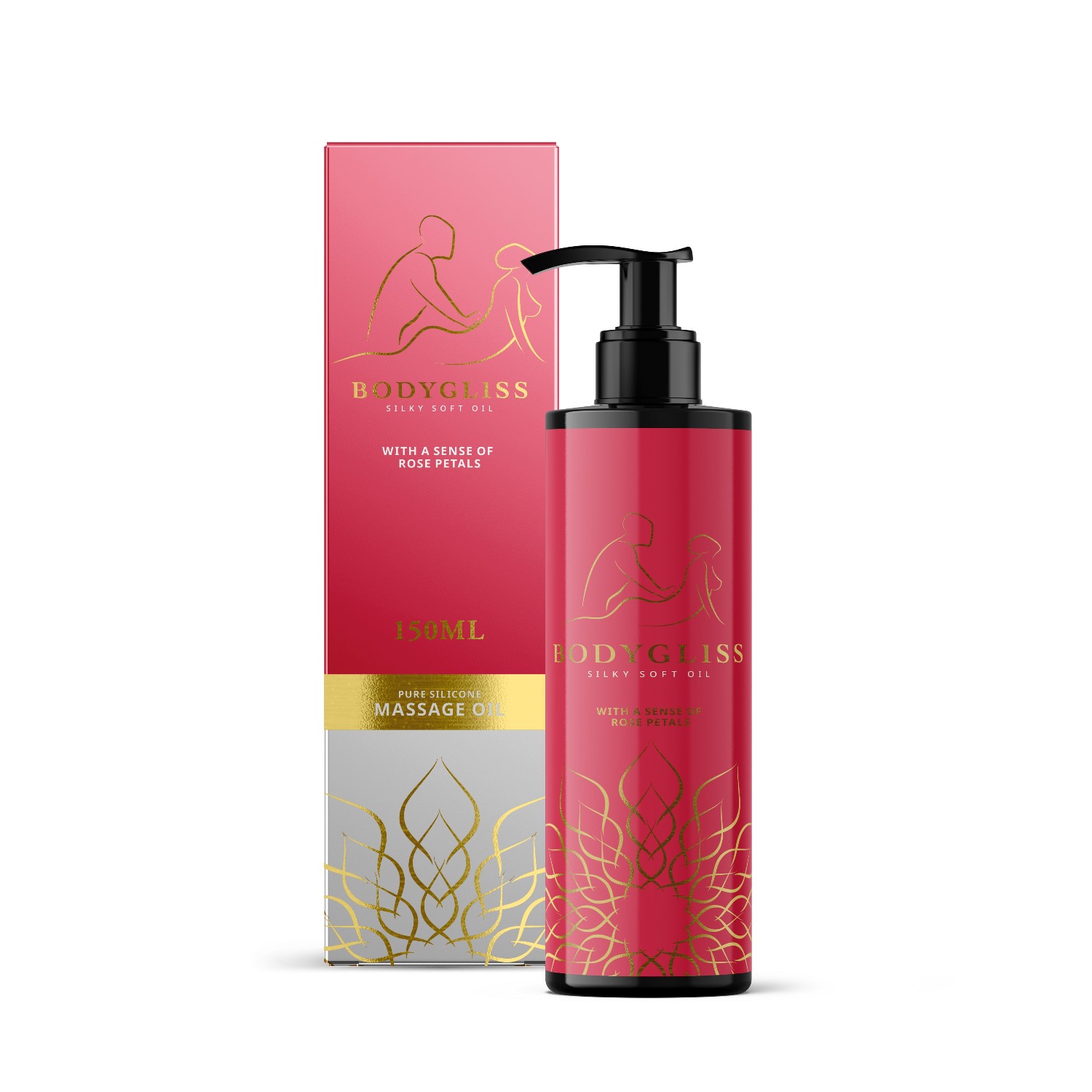 Massageöl und Gleitmittel in 1 Rosenblüten -150 ml