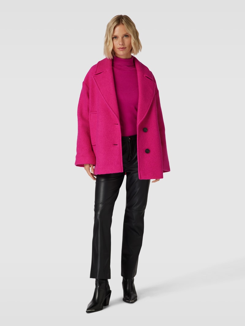 Wolljacke mit Reverskragen in rosa