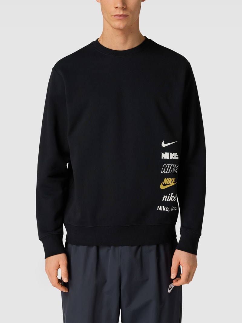 Sweatshirt mit Label-Print Modell 'CLUB' in schwarz