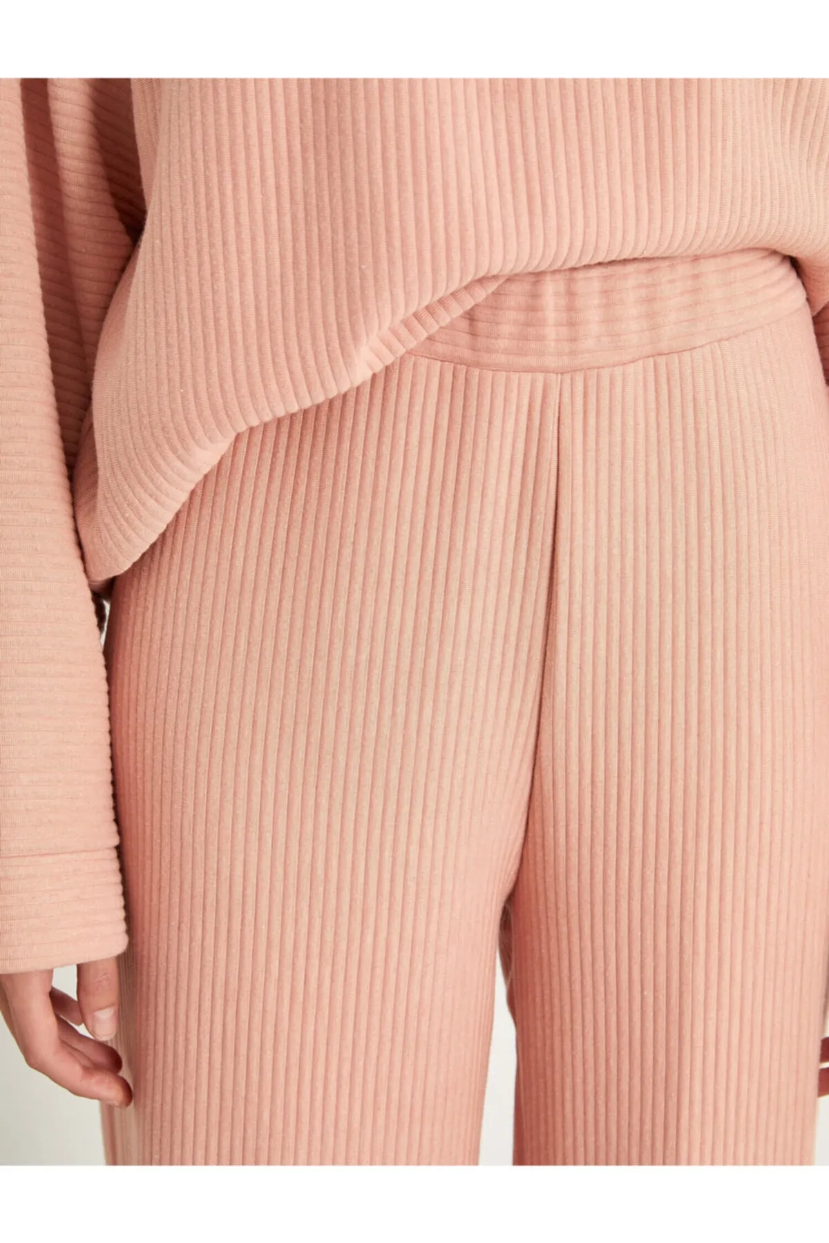 Koton  Gerippte Pyjamahose mit weitem Bein