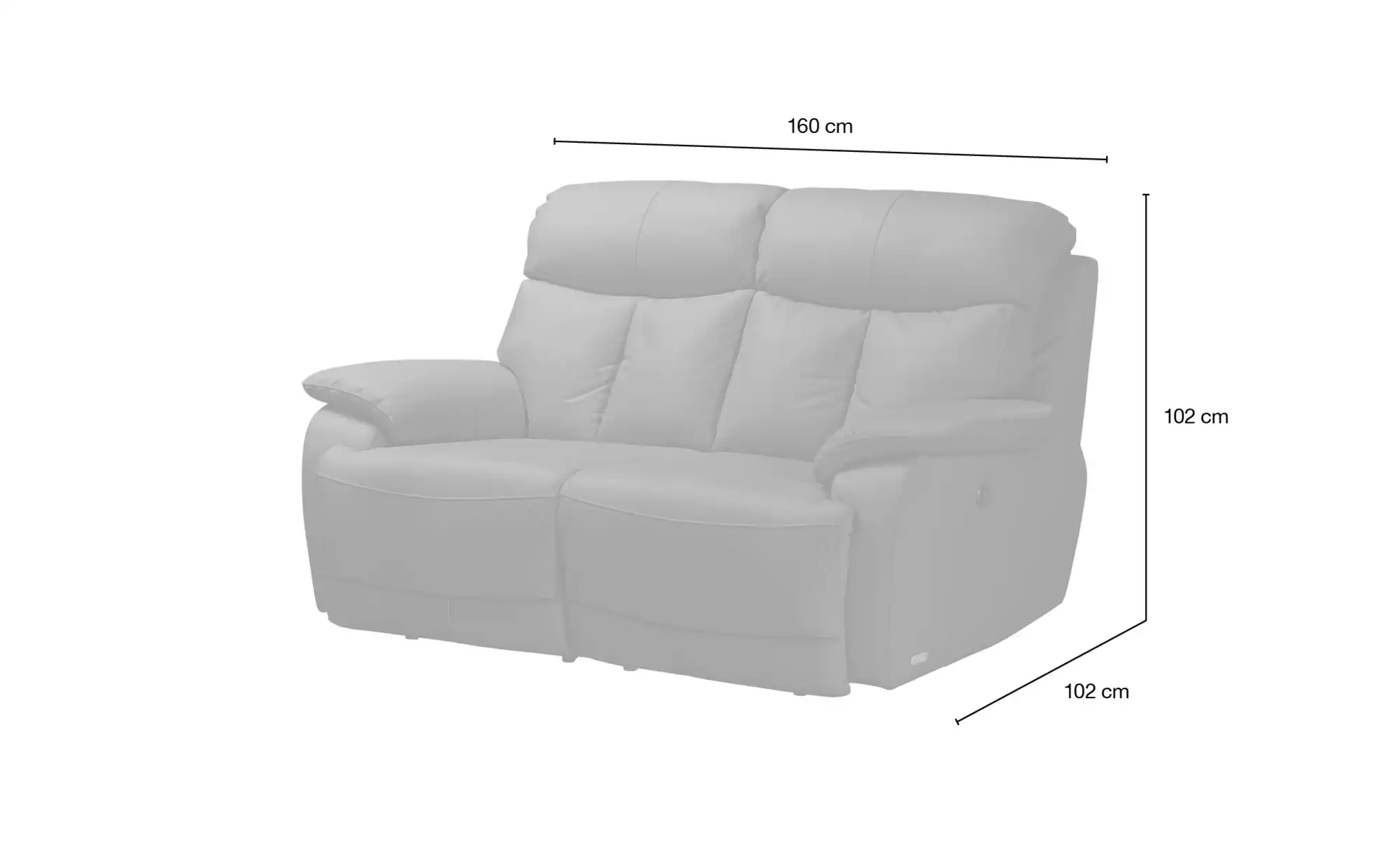 Wohnwert Einzelsofa aus Echtleder mit manueller Relaxfunktion Ambra