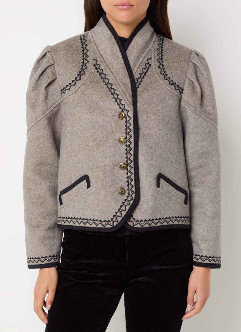 Antik Batik William jacket in wool blend with asymmetrical detail