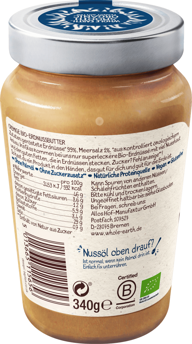 Erdnussbutter, Creamy Peanut Butter, 340 g