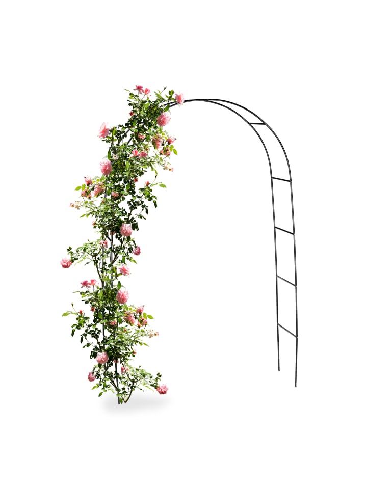 relaxdays Rosenbogen in Schwarz - (B)140 x (H)240 x (T)38,5 cm günstig kaufen onesize