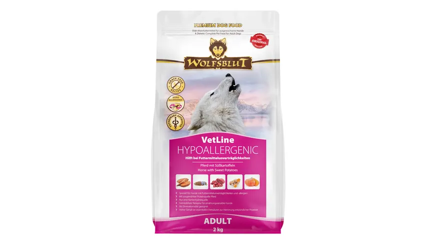 Wolfsblut Hundetrockenfutter VetLine Hypoallergenic 2 kg