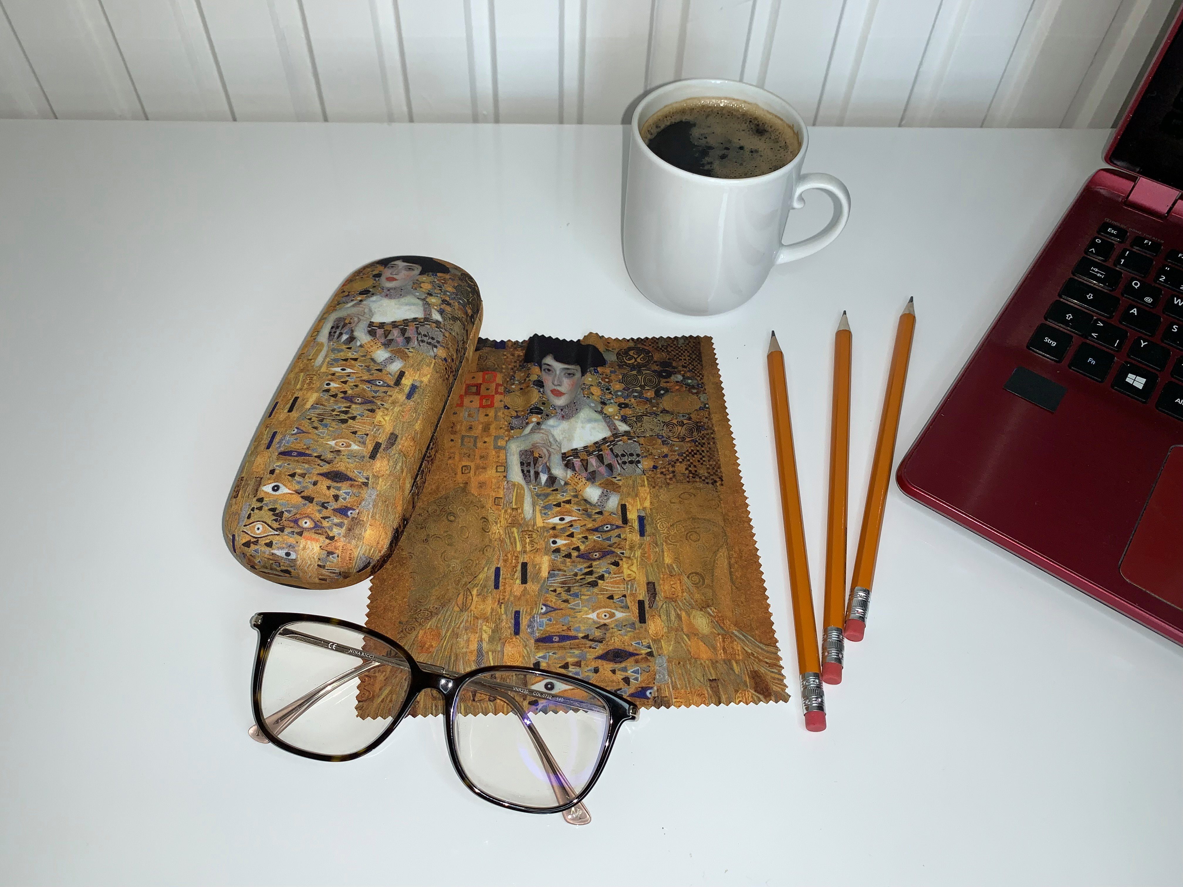 von Lilienfeld Brillenetui Brillenetui Gustav Klimt Adele Kunst Brillenbox, stabiles mit Mikrofaser bezogenes Hardcase