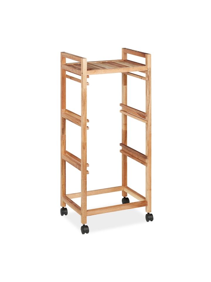 relaxdays Badregal mit Wäschekorb in Natur/ Beige - (B)43,5 x (H)96 x (T)33,5 cm günstig kaufen onesize