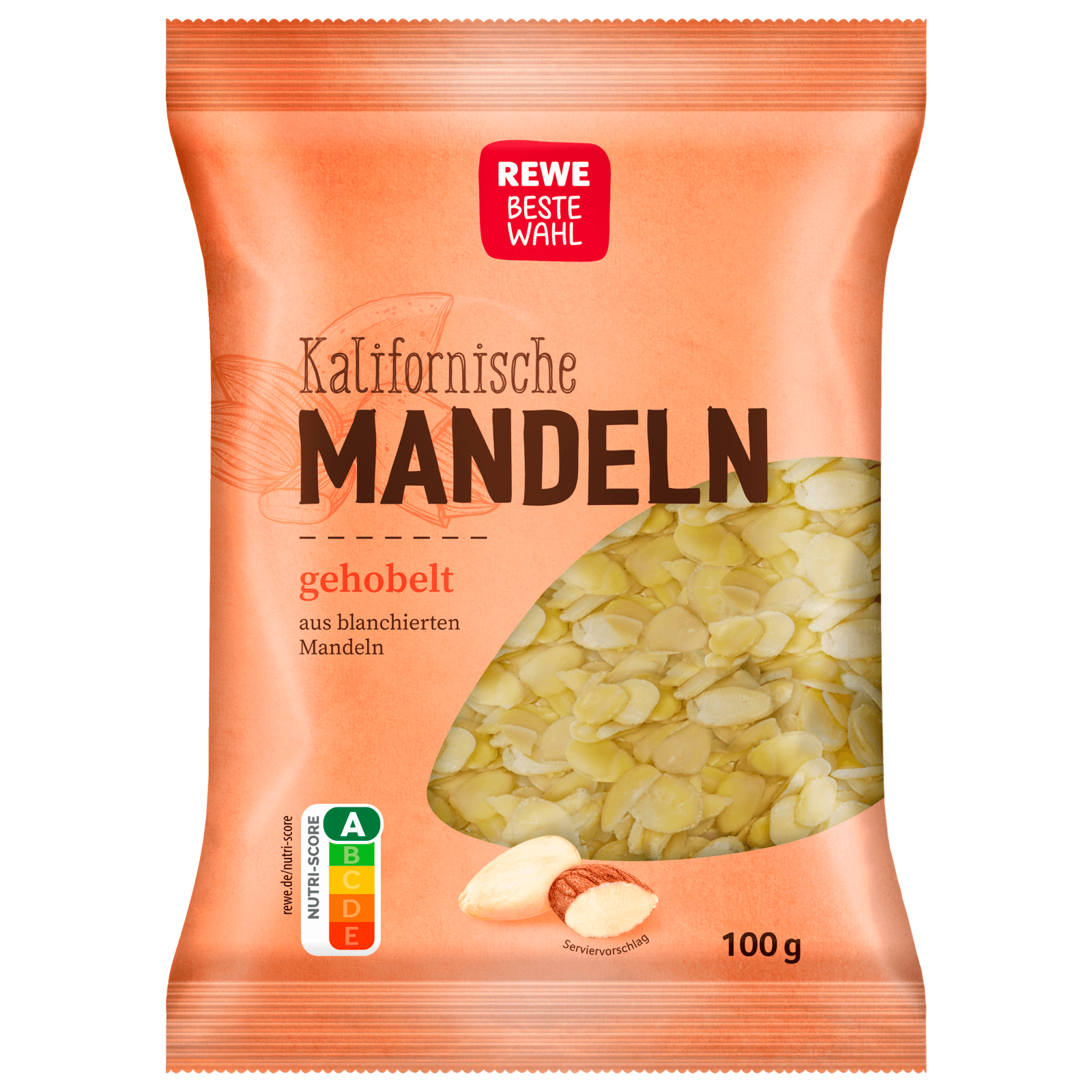 REWE Beste Wahl Kalifornische Mandeln gehobelt 100g