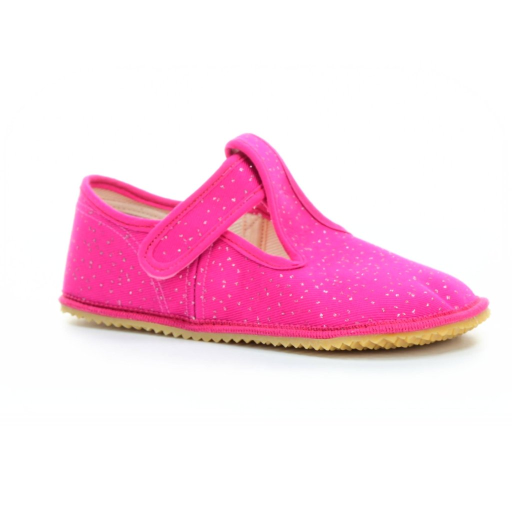 Beda Pink Shine Canvas Hausschuhe mit Hinterkappe (BF-060010 / W / OP)