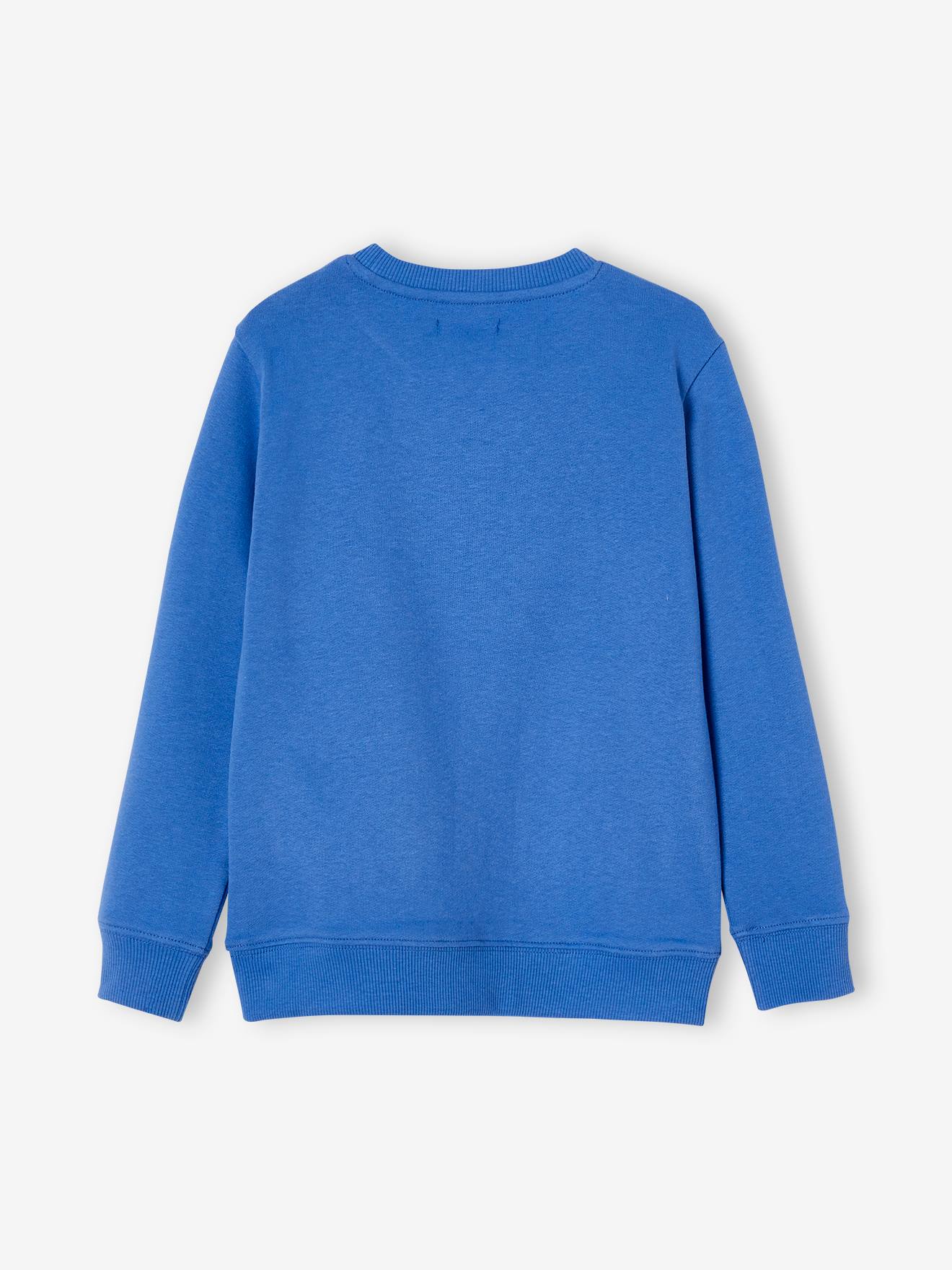 Sweat col rond imprimé garçon BASICS bleu