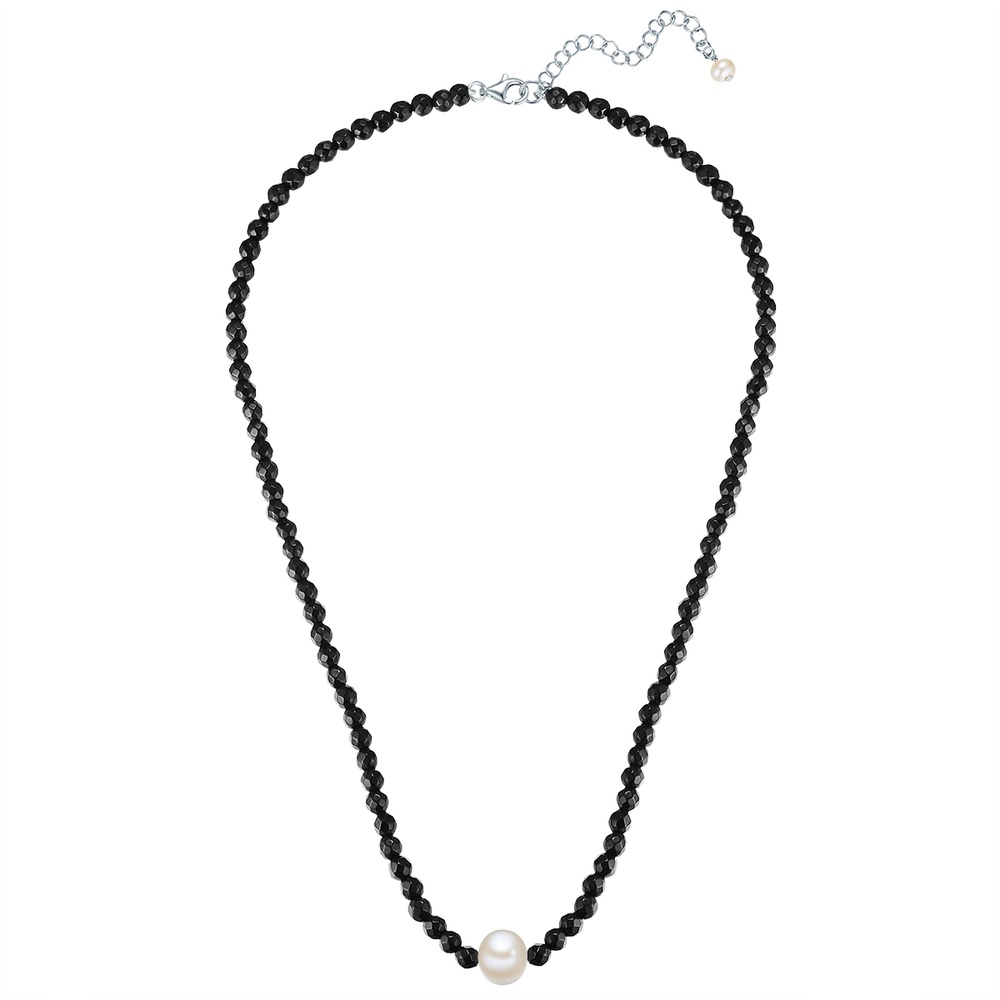 Valero Pearls Chaîne Argent sterling Agate Perle de culture d'eau douce en Argent collier