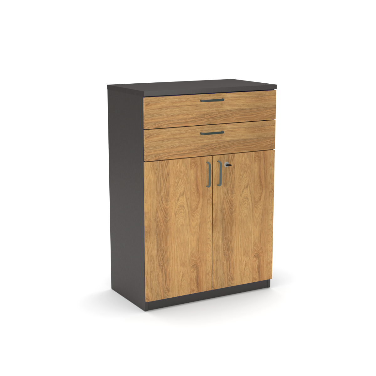 Schiebetürenschrank E10 Natural Hickory Grau