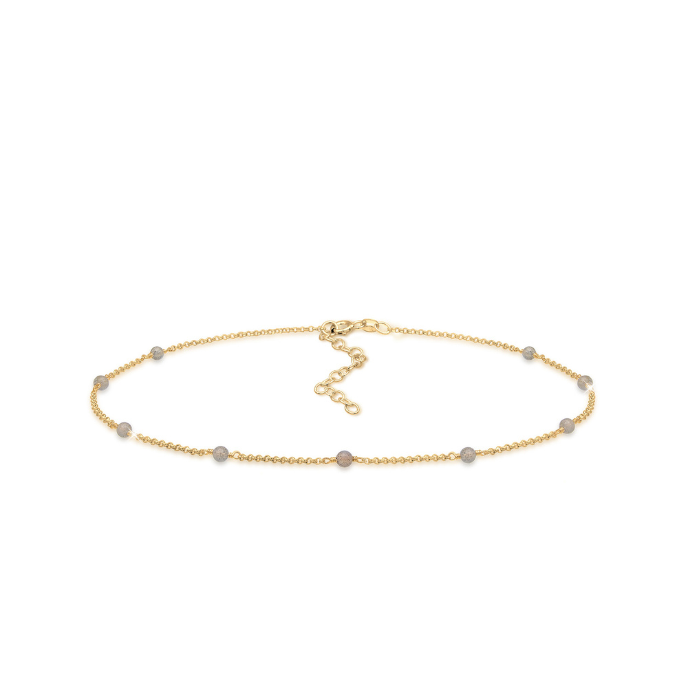 Elli Elli Collier Chaîne à pois pour dames Balles de Labradorite Boho 925 Argent collier