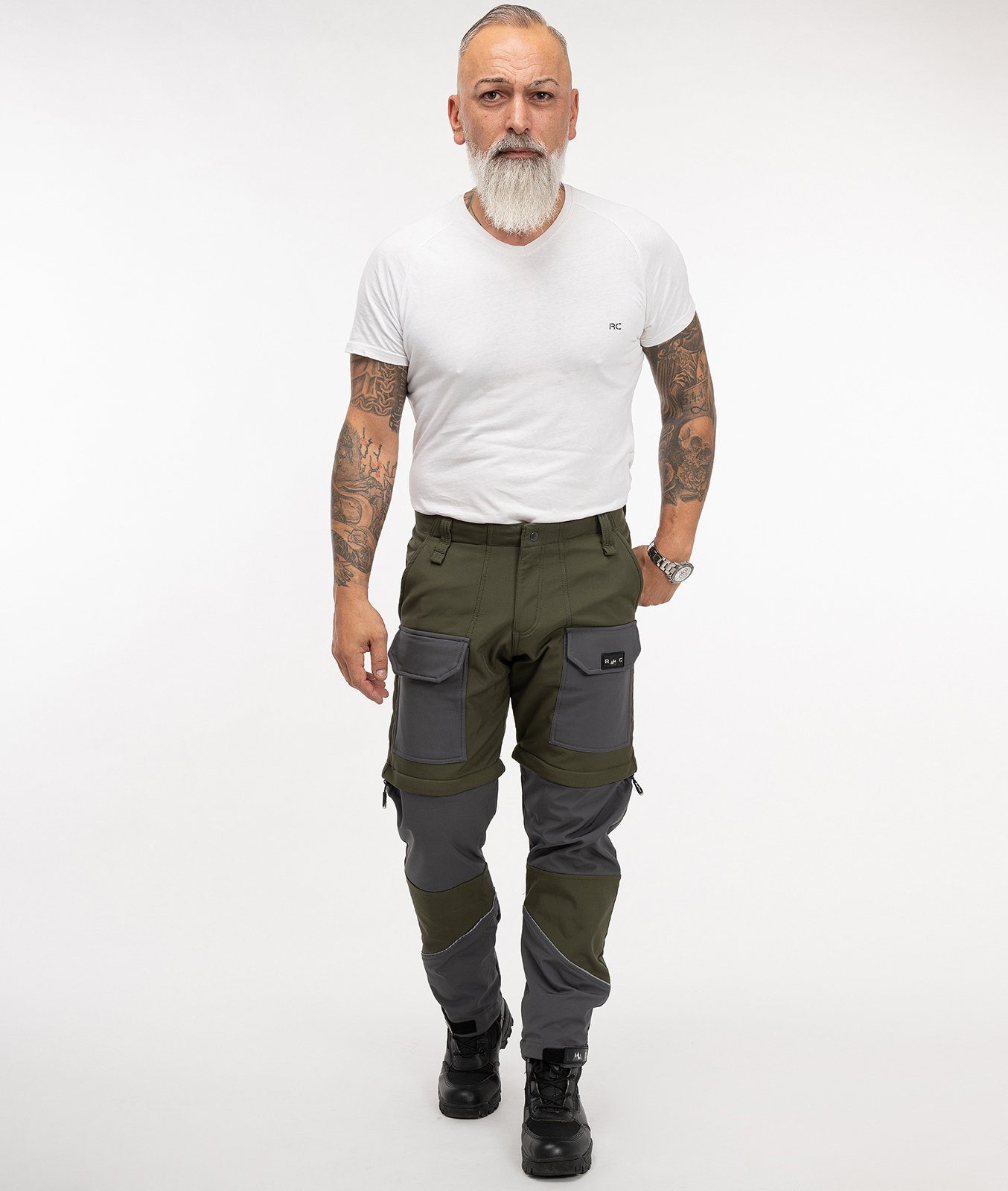 Rock Creek Softshellhose Herren Softshellhose Zipp-Off Hose Shorts H-309