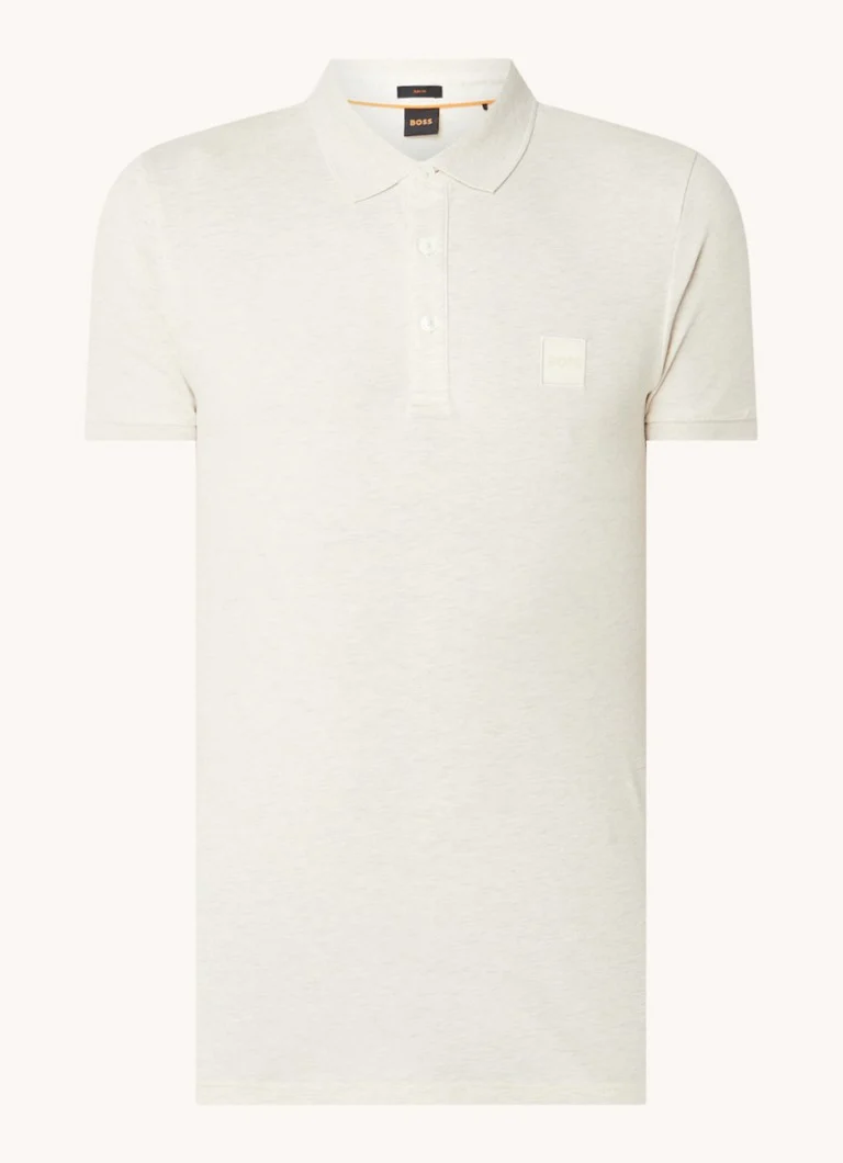 Polo HUGO BOSS Passenger slim fit em piqué de algodão com logotipo.