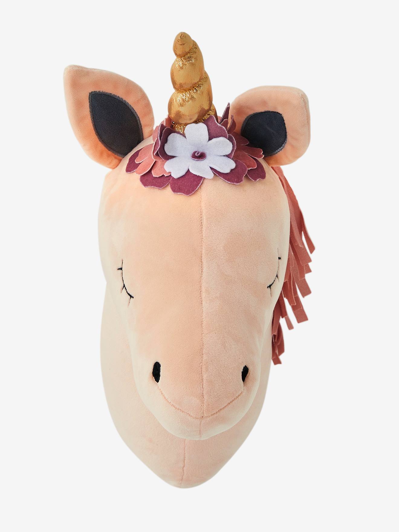 Trophée mural LICORNE rose