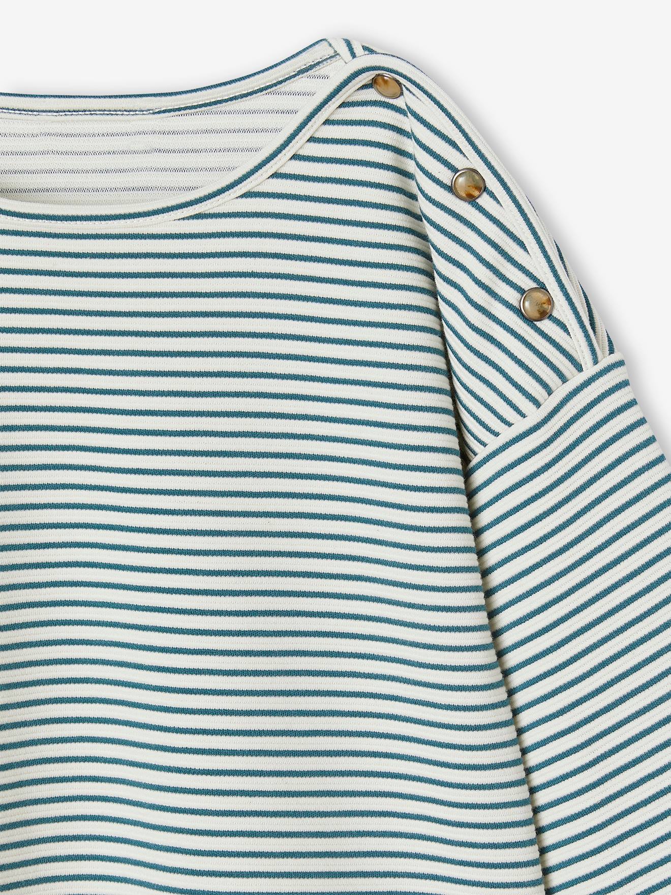 Vertbaudet Mädchen Ringelshirt - grün gestreift