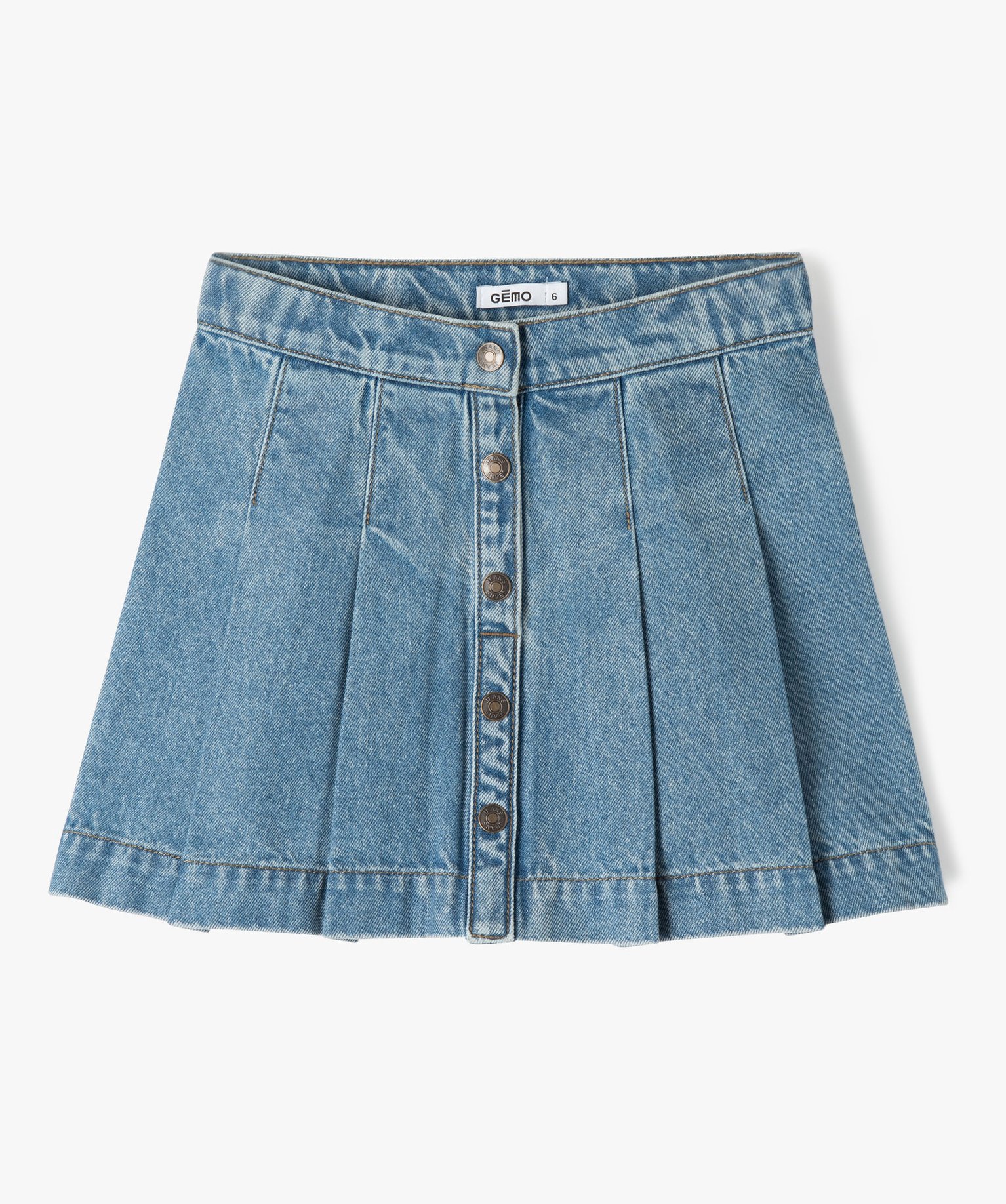Jupe en jean plissée fille stone | GEMO