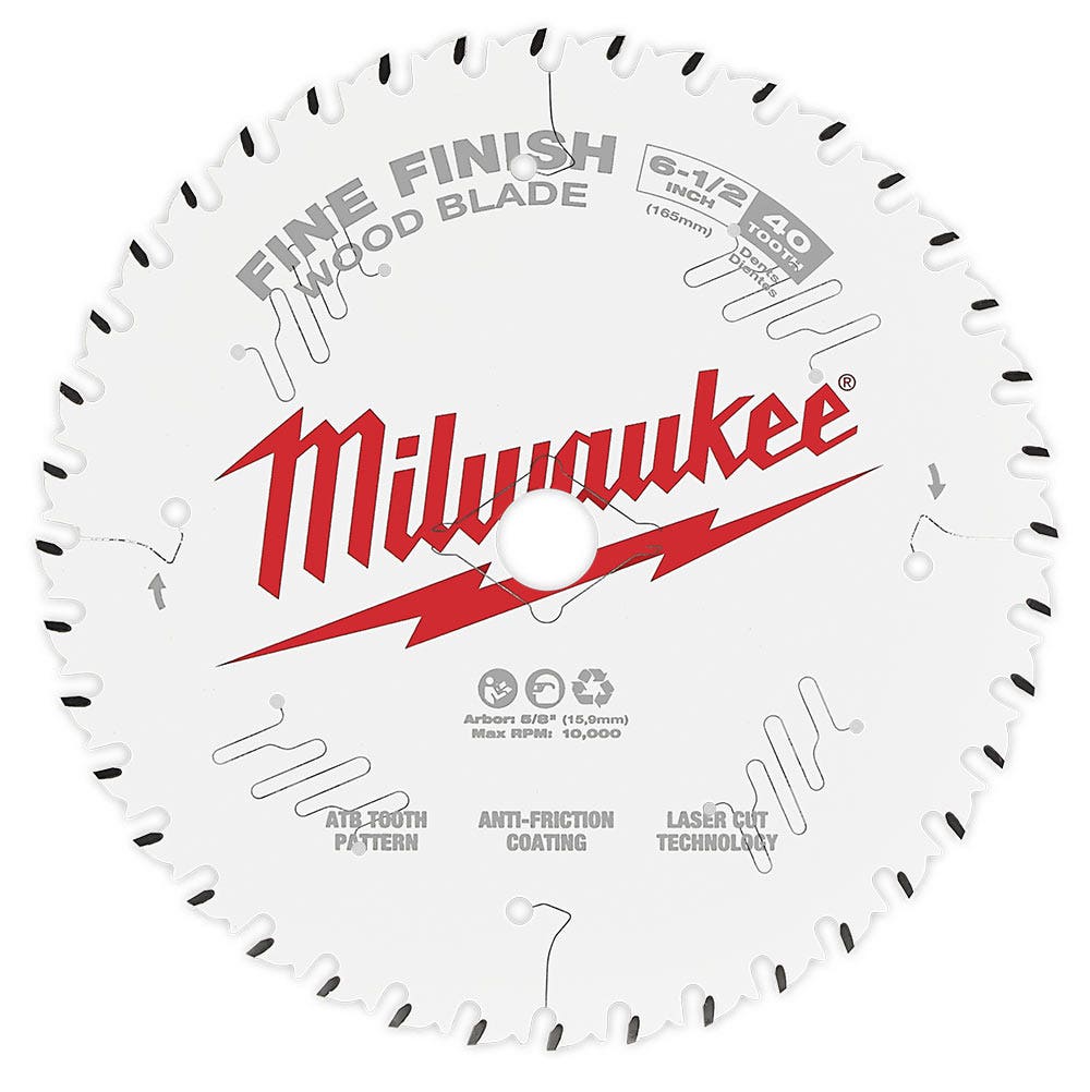 Lâmina de serra circular de acabamento fino MILWAUKEE de 165 mm (6 1/2