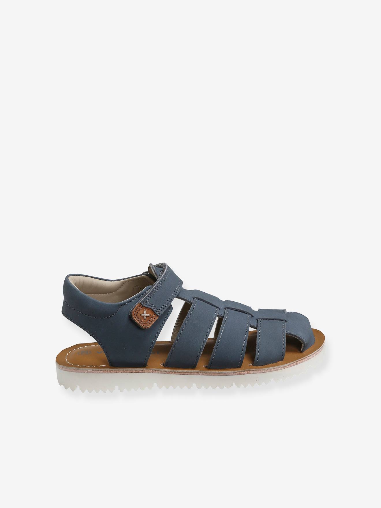 Vertbaudet Jungen Klett-Sandalen - camelfarben